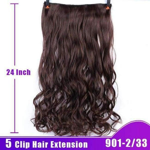 Planet Gates 901-2-33 / 24inches Long Wavy Hair Clip Extension High Temperature Synthetic Female Fiber Wig