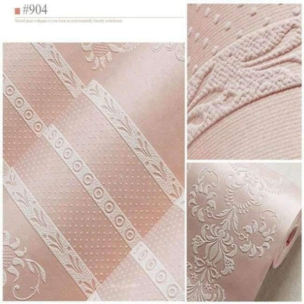 Planet Gates 904 / 53cm X 10m 3D Embossed Flower Wallpaper Desktop 3D Pink Floral Wallpaper Roll Modern Living Room Wall Paper Non-Woven Home Decor Yellow Art