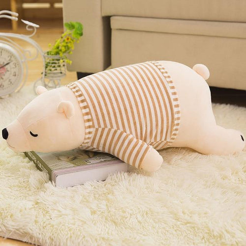 Planet Gates 90cm / white dressed bear 35-110CM Kawaii Dressed Polar Bear Stuffed Animals Big Size Super Soft Animal Cushion Sleeping Pillow Plush Toy Kid