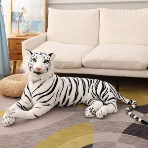 Planet Gates 90cm / white tiger 30-110cm Lifelike Tiger Plush Toy Stuffed Wild Force Forest Animals Simulation White Tiger Jaguar Doll Kid Birthday Gift for Boy