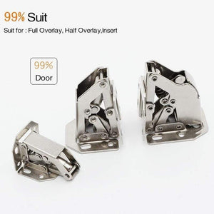 90Degree3-4Inch Not Drilling Hole Cabinet Hinge Cabinet Door Soft Closing Hinge Hydraulic Buffer Hinge Furniture Hardware