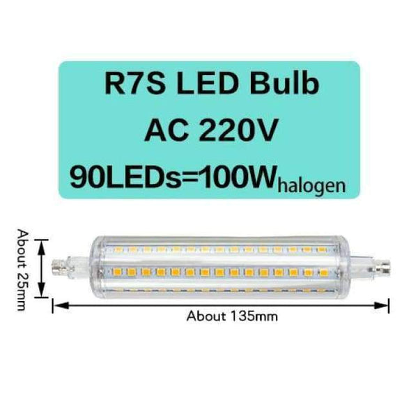 Planet Gates 90LED 10W 135MM / Yes / Cold White R7S J78 J118 Led Bulb Corn Lamp Dimmable 78mm 118mm 135mm 189mm Replace Halogen 150W 500W Floodlight Spot Light AC 220V 110V