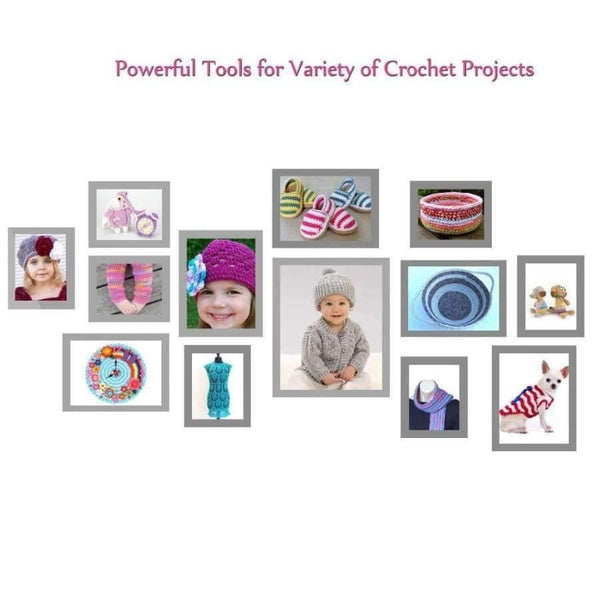 Planet Gates 90pcs Crochet Hooks Set Aluminum Knitting Needles Yarn Craft Kit Knitting Accessories with Pink Case For Women Gift