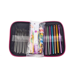Planet Gates 90pcs Crochet Hooks Set Aluminum Knitting Needles Yarn Craft Kit Knitting Accessories with Pink Case For Women Gift