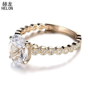 Planet Gates 925 Certified Oval Cut 9x7mm 2.16ct 100% Genuine White Topaz Real Diamonds Gemstone Engagement Ring Fine Jewelry