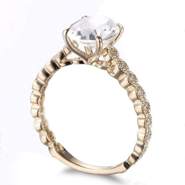 Planet Gates 925 Certified Oval Cut 9x7mm 2.16ct 100% Genuine White Topaz Real Diamonds Gemstone Engagement Ring Fine Jewelry