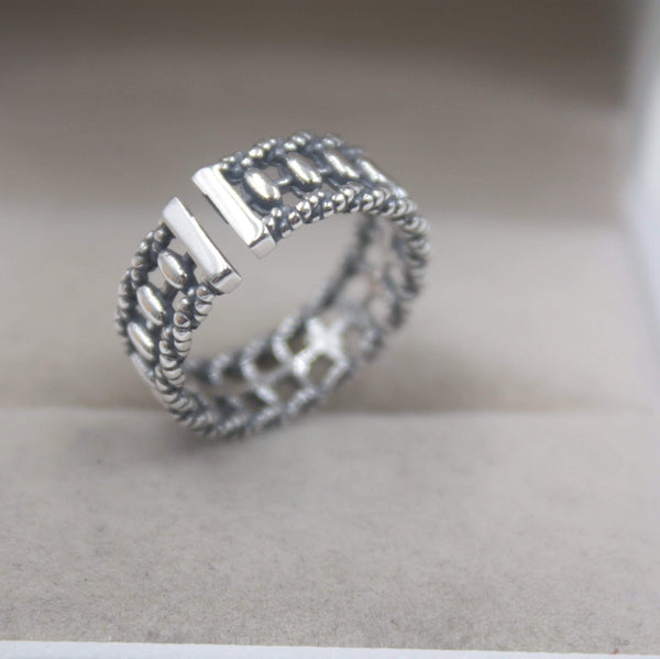 Planet Gates 925 Fine Sterling Silver Ring Women’s 7mm Abacus Ring Elegant Retro Beauty Zircon Ring US 6-9