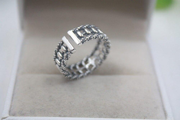 Planet Gates 925 Fine Sterling Silver Ring Women’s 7mm Abacus Ring Elegant Retro Beauty Zircon Ring US 6-9