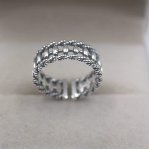 Planet Gates 925 Fine Sterling Silver Ring Women’s 7mm Abacus Ring Elegant Retro Beauty Zircon Ring US 6-9