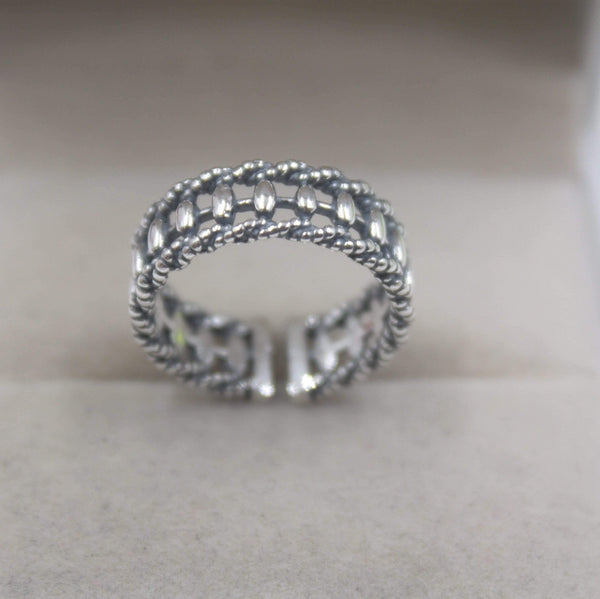 Planet Gates 925 Fine Sterling Silver Ring Women’s 7mm Abacus Ring Elegant Retro Beauty Zircon Ring US 6-9