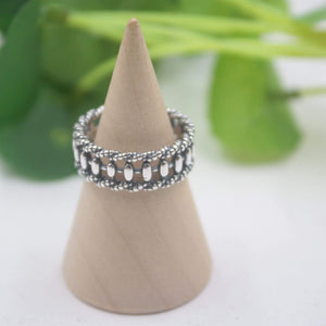Planet Gates 925 Fine Sterling Silver Ring Women’s 7mm Abacus Ring Elegant Retro Beauty Zircon Ring US 6-9