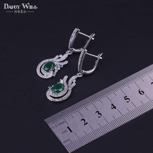 Planet Gates 925 Jewelry Costume Wedding Jewelry Sets Olive Green Zirconia Earrings For Women Rings Pendant Necklace Set Gift Box