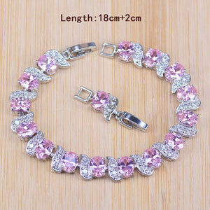 Planet Gates 925 Silver Costume Jewelry Sets White Zircon Bracelets Pendant&Necklace Rings Earrings