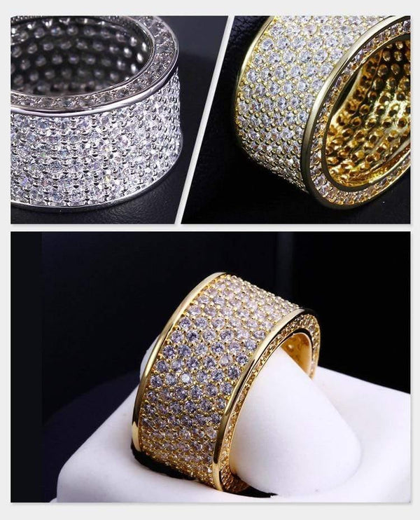 Planet Gates 925 Silver Gemstone Rings Finger Shining 320pcs Full Simulated Diamond Gold Ring for Women Men