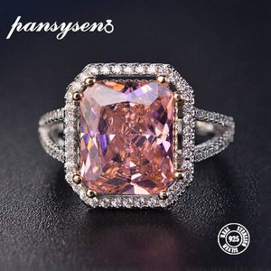 Planet Gates 925 Silver Jewelry Rings For Women 10x12mm Pink Spinel Diamond Fine Jewelry Bridal Wedding Engagement Ring