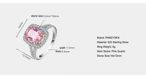 Planet Gates 925 Silver Jewelry Rings For Women 10x12mm Pink Spinel Diamond Fine Jewelry Bridal Wedding Engagement Ring