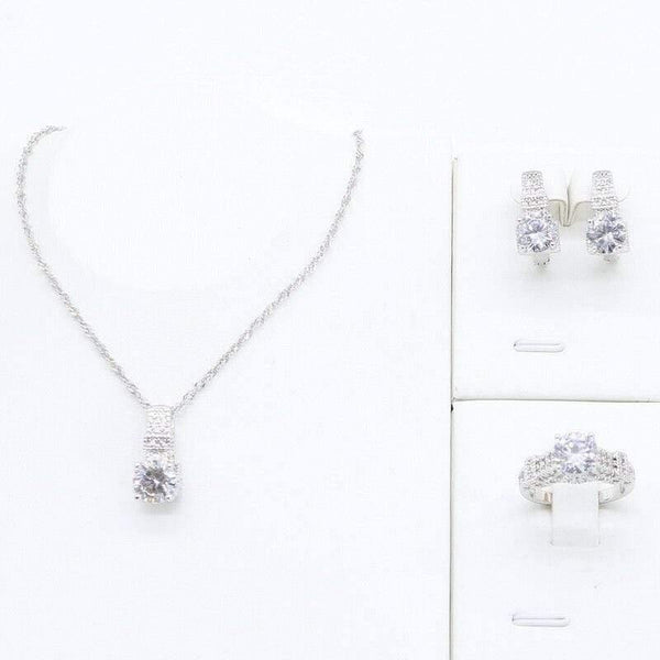 Planet Gates 925 Silver Jewelry Sets for Women Bracelet Necklace Pendant Ring Hoop Earrings Birthday Wedding Gift