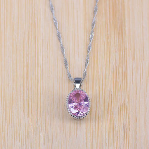 Planet Gates 925 Silver Jewelry Sets For Women Party Wedding 3PCS Earrings Necklace Pendant Rings