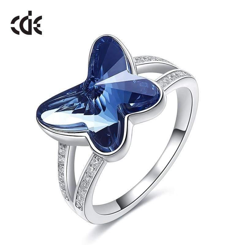 Planet Gates 925 Silver Ring Embellished with crystals from Swarovski Women Rings Fashion Butterfly Jewelry Ring Fine jewelry Charm Gifts