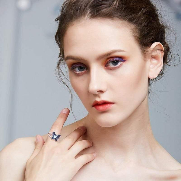 Planet Gates 925 Silver Ring Embellished with crystals from Swarovski Women Rings Fashion Butterfly Jewelry Ring Fine jewelry Charm Gifts