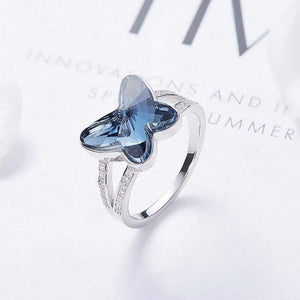 Planet Gates 925 Silver Ring Embellished with crystals from Swarovski Women Rings Fashion Butterfly Jewelry Ring Fine jewelry Charm Gifts