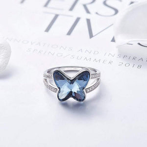 Planet Gates 925 Silver Ring Embellished with crystals from Swarovski Women Rings Fashion Butterfly Jewelry Ring Fine jewelry Charm Gifts