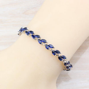 Planet Gates 925 Silver Sets With Natural Stones Blue CZ Earrings/Pendant And Necklace/Bracelet/Ring For Women Costume