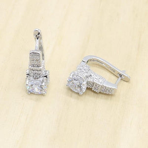 Planet Gates 925 Silver Wedding Jewelry Sets for Women Hoop Earrings Rings Necklace Pendant Birthday Gift Box