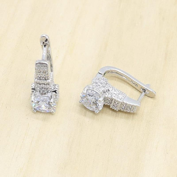 Planet Gates 925 Silver Wedding Jewelry Sets for Women Hoop Earrings Rings Necklace Pendant Birthday Gift Box