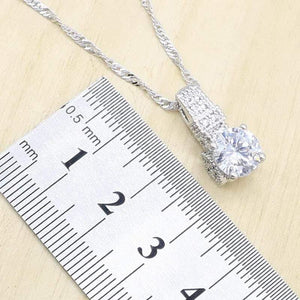 Planet Gates 925 Silver Wedding Jewelry Sets for Women Hoop Earrings Rings Necklace Pendant Birthday Gift Box