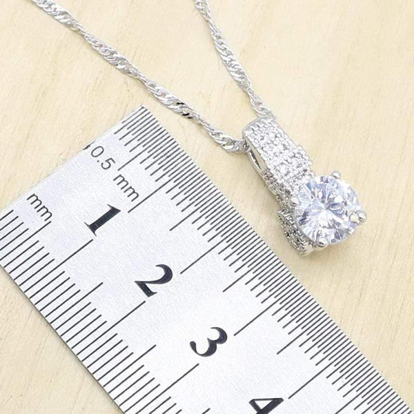 Planet Gates 925 Silver Wedding Jewelry Sets for Women Hoop Earrings Rings Necklace Pendant Birthday Gift Box