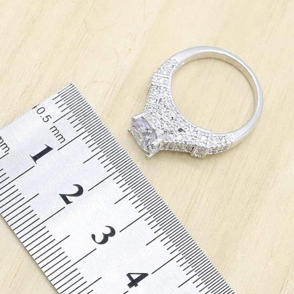 Planet Gates 925 Silver Wedding Jewelry Sets for Women Hoop Earrings Rings Necklace Pendant Birthday Gift Box