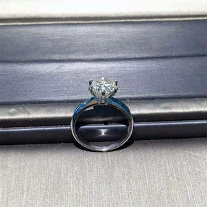 Planet Gates 925 Silver Wedding Rings Solitaire 6mm 2Ct SONA Diamond CZ Engagement Ring for Women size 4-9