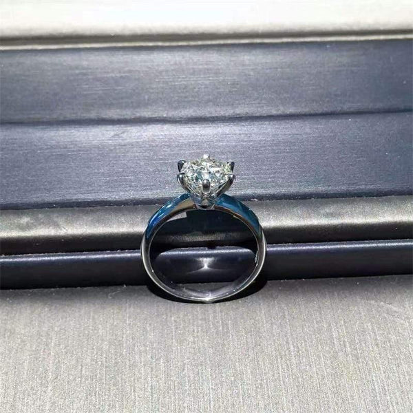 Planet Gates 925 Silver Wedding Rings Solitaire 6mm 2Ct SONA Diamond CZ Engagement Ring for Women size 4-9