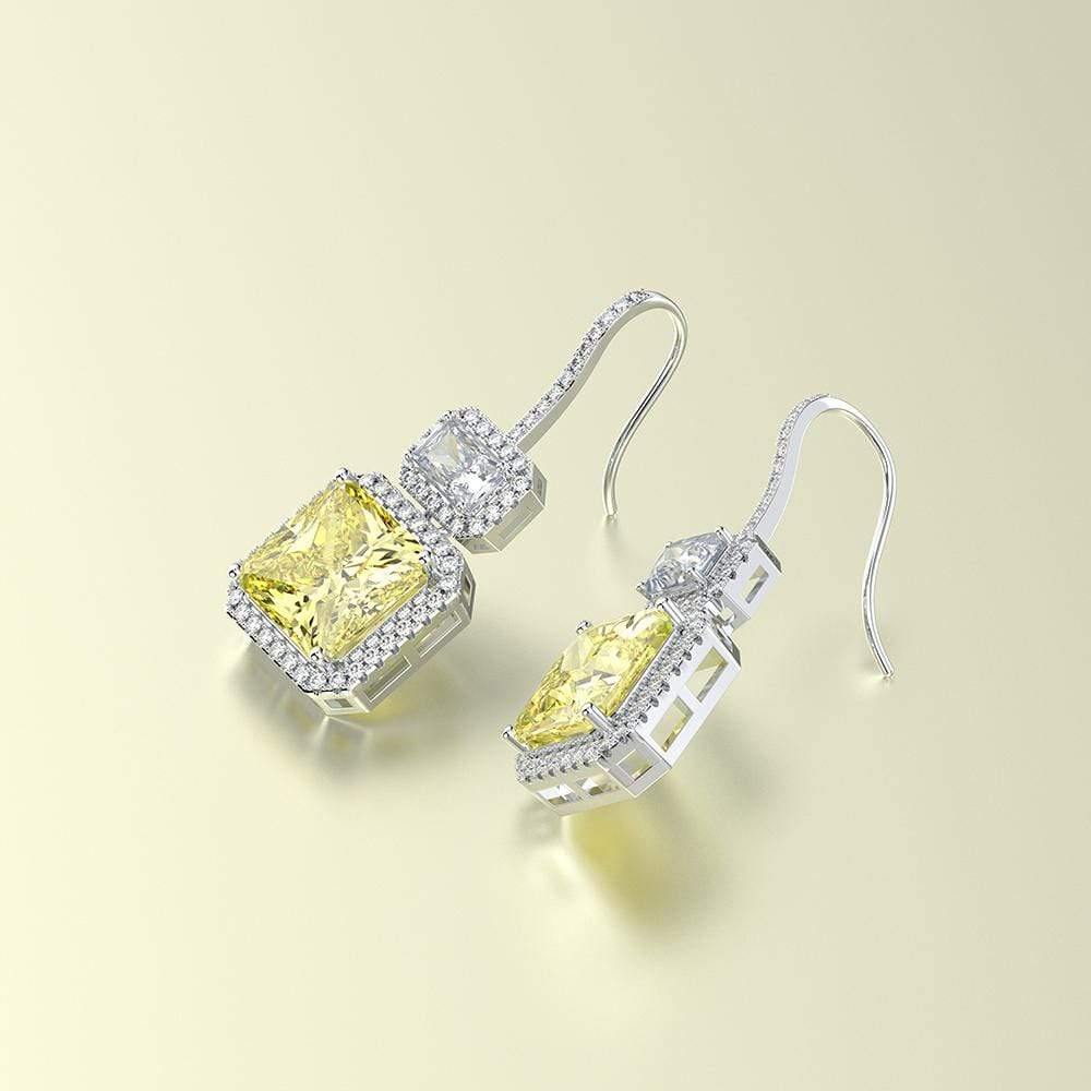 Planet Gates 925 Solid Sterling Silver Citrine Gemstone Drop Dangle Diamonds Wedding Party Hook Earrings Fine Jewelry Wholesale