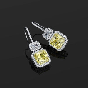 Planet Gates 925 Solid Sterling Silver Citrine Gemstone Drop Dangle Diamonds Wedding Party Hook Earrings Fine Jewelry Wholesale