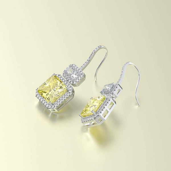 Planet Gates 925 Solid Sterling Silver Citrine Gemstone Drop Dangle Diamonds Wedding Party Hook Earrings Fine Jewelry Wholesale