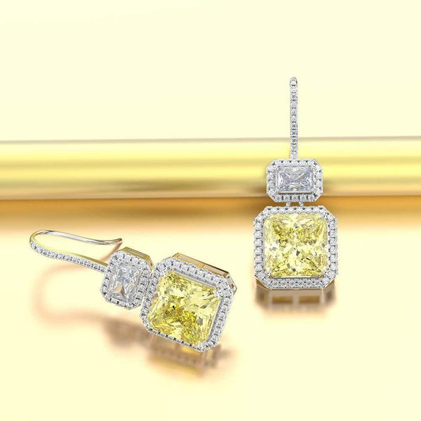 Planet Gates 925 Solid Sterling Silver Citrine Gemstone Drop Dangle Diamonds Wedding Party Hook Earrings Fine Jewelry Wholesale