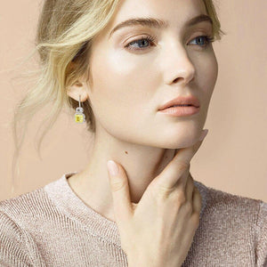 Planet Gates 925 Solid Sterling Silver Citrine Gemstone Drop Dangle Diamonds Wedding Party Hook Earrings Fine Jewelry Wholesale