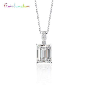 Planet Gates 925 Solid Sterling Silver Created Moissanite Emerald Gemstone Diamonds Pendant Necklace Women Fine Jewelry Wholesale