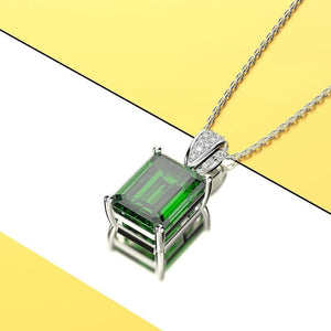 Planet Gates 925 Solid Sterling Silver Created Moissanite Emerald Gemstone Diamonds Pendant Necklace Women Fine Jewelry Wholesale