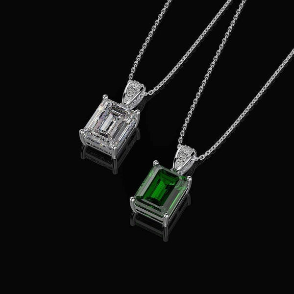 Planet Gates 925 Solid Sterling Silver Created Moissanite Emerald Gemstone Diamonds Pendant Necklace Women Fine Jewelry Wholesale