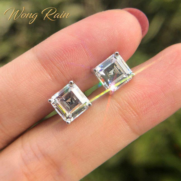 Planet Gates 925 Solid Sterling Silver Created Moissanite Gemstone Ear Studs Diamonds Earrings Women Fine Jewelry Gifts Wholesale