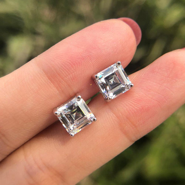 Planet Gates 925 Solid Sterling Silver Created Moissanite Gemstone Ear Studs Diamonds Earrings Women Fine Jewelry Gifts Wholesale