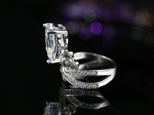 Planet Gates 925 Solid Sterling Silver Created Moissanite Gemstone Wedding Engagement Diamonds Crown Ring Fine Jewelry Wholesale