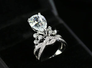 Planet Gates 925 Solid Sterling Silver Created Moissanite Gemstone Wedding Engagement Diamonds Crown Ring Fine Jewelry Wholesale