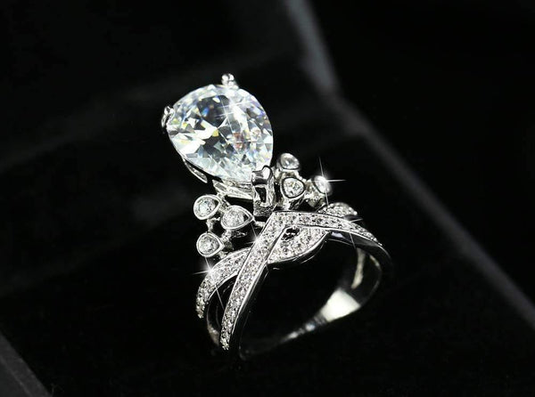 Planet Gates 925 Solid Sterling Silver Created Moissanite Gemstone Wedding Engagement Diamonds Crown Ring Fine Jewelry Wholesale