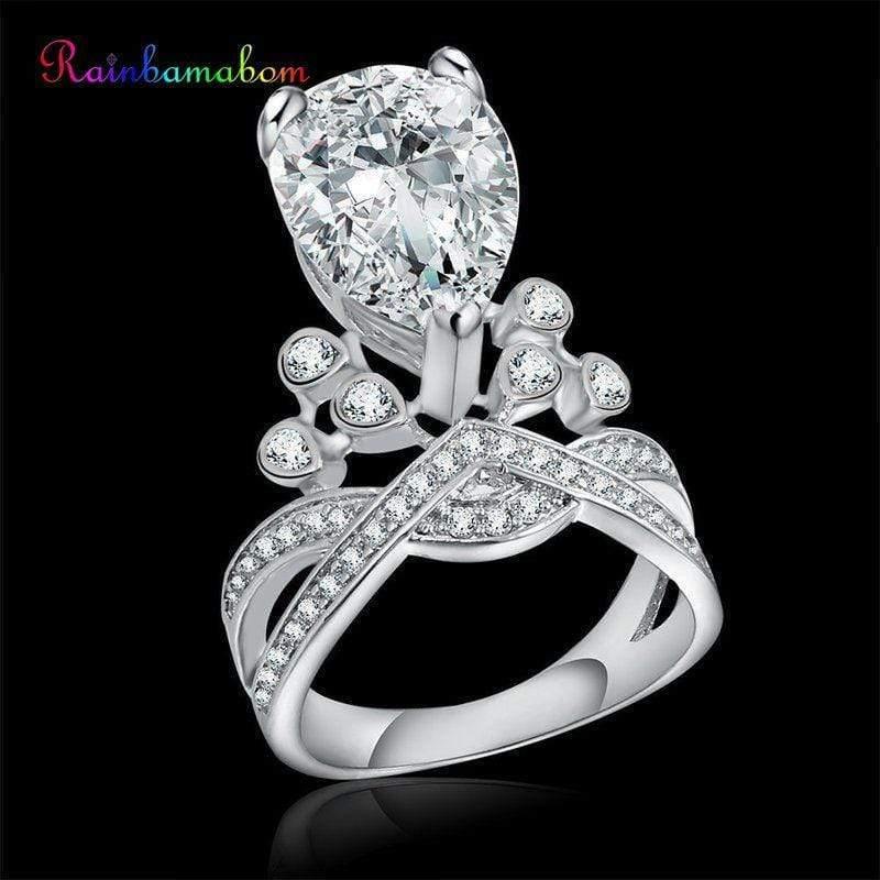 Planet Gates 925 Solid Sterling Silver Created Moissanite Gemstone Wedding Engagement Diamonds Crown Ring Fine Jewelry Wholesale