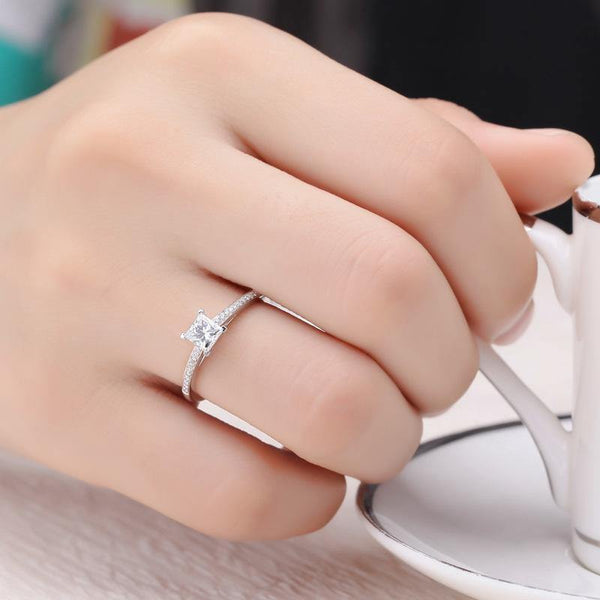 Planet Gates 925 Solid Sterling Silver Created Moissanite Gemstone Wedding Engagement Diamonds Ring Fine Jewelry Gifts Wholesale