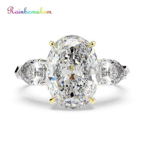 Planet Gates 925 Solid Sterling Silver Created Moissanite Gemstone Wedding Engagement Diamonds Ring Fine Jewelry Wholesale